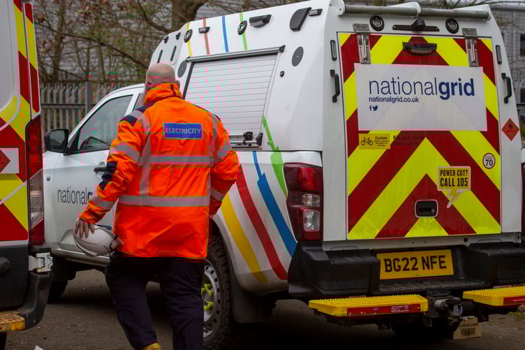 Engineers were still working flat out on Monday to reconnect homes and businesses left without power after Storm Darragh. PHOTO: National Grid.