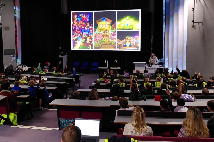 Scientific and engineering wonders wow children attending annual Christmas event.