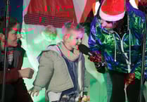 Four-year-old Louis steals the show at Camborne lights switch on