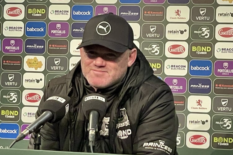 Plymouth Argyle head coach Wayne Rooney