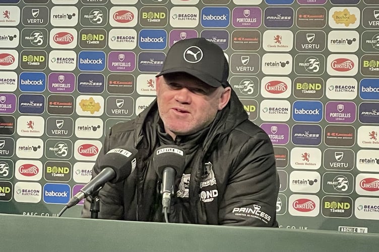 Plymouth Argyle head coach Wayne Rooney