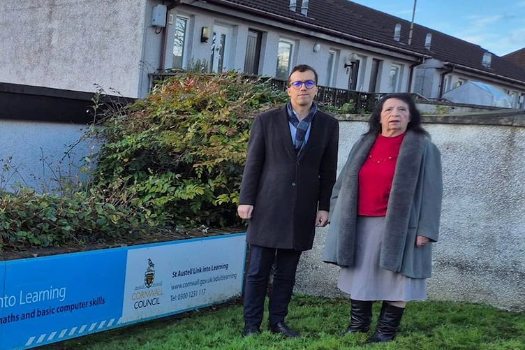MP Noah Law and Cllr Andrea Lanxon are against the closure of St Austell Adult Education Centre