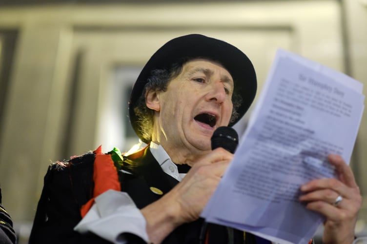 With more schools involved than ever, hundreds join the annual Humphry Davy Lantern Parade led by Mayor of Penzance Stephen Reynolds and the Raffidy Dumitz Band through the streets of Penzance, before singing Happy Birthday to the statue of Humphry Davy on Friday 13 December. Photo by Penzance Council.