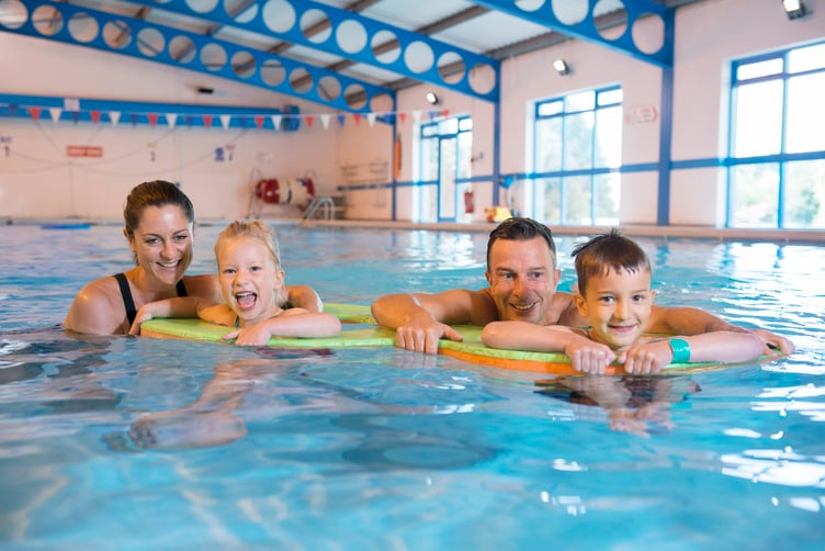 A family swim session at the Sir Ben Ainslie sports centre
