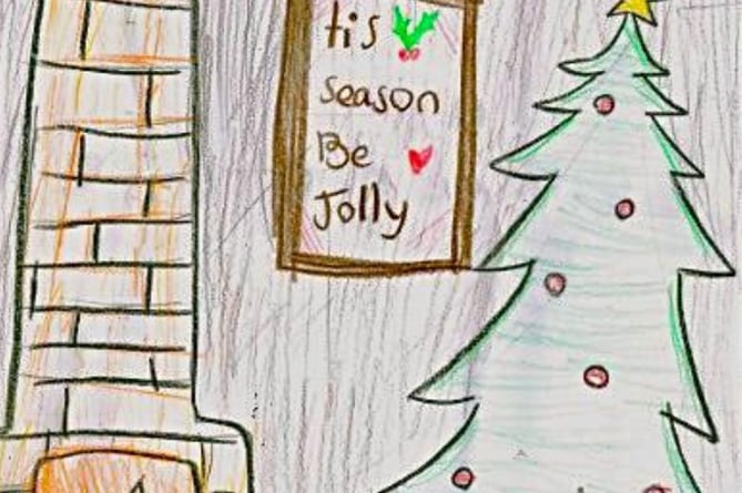 The winning design by Angelina, Year 6 pupil at Calstock CP School will adorn Christmas cards from South East Cornwall MP Anna Gelderd. (Picture: MP Anna Gelderd)