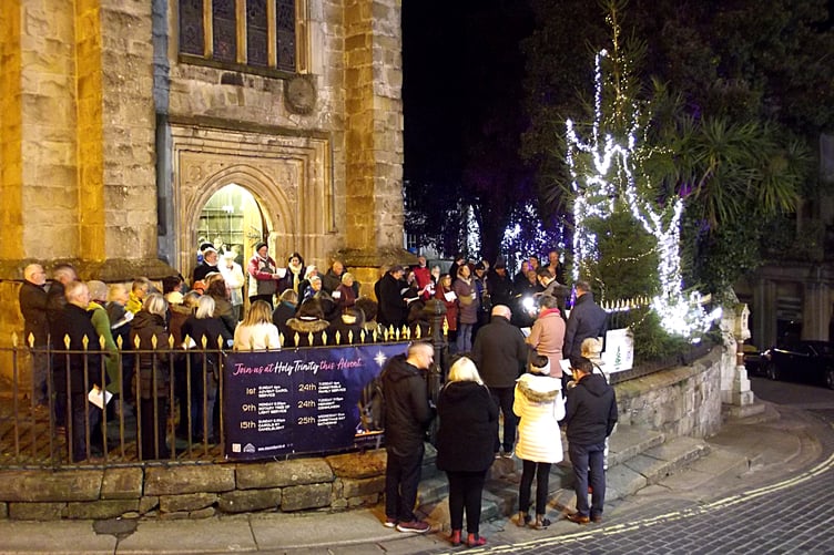 A service was held when the lights on the tree were switched on.