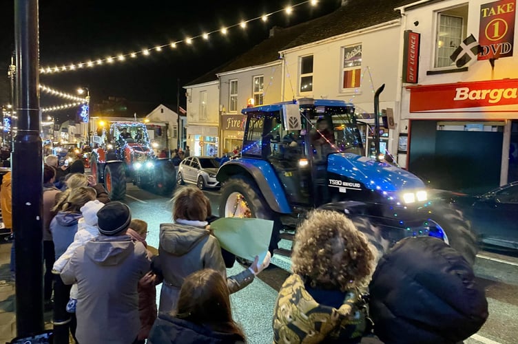 The streets of Saltash were packed for the annual Christmas Tractor Run