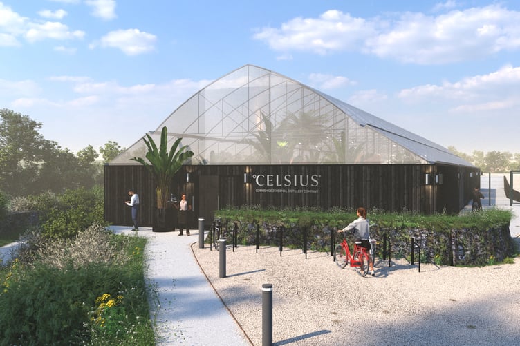 An impression of how the distillery near the Eden Project would look.