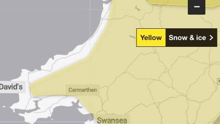 Double yellow weather warning for icy and snowy conditions ...