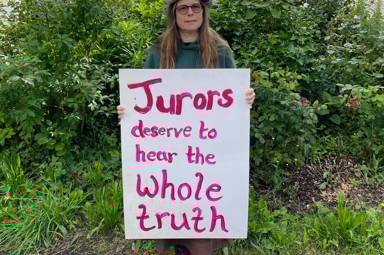 Supporters will be displaying a sign with "jurors deserve to hear the whole truth" in their windows 
