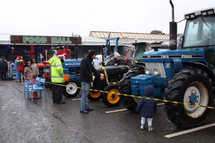 Tractors at the market.