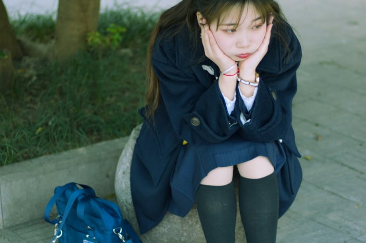 Girl in school uniform