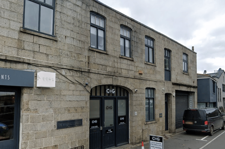 The property on fire was above the Cog Bike Shop in Penryn.