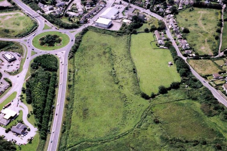 Land, off the A30, near Loggans Moor Roundabout, Hayle, could house a 5,000-panel solar farm (Pic: CSA Architects)