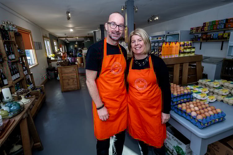 Paddy and Alison Talen from Trevithick & Trays Farm Shop and Cafe. Picture: Paul Williams