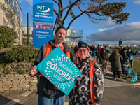 Teachers at Newquay Tretherras go out on strike for second day