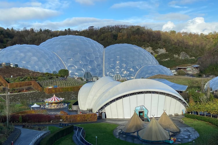 A giant open-air cinema screen will be used at the Eden Project. Picture: Andrew Townsend