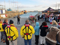 New gig boat in memory of club’s founder is blessed with Guinness