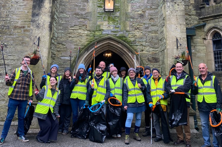 The volunteer Clean Up City crew at The Alverton, Truro