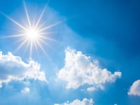 Sunny now with a small chance of rain, patchy rain tomorrow