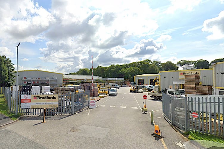 The Bradfords Building Supplies site off Manfield Way in St Austell. Picture: Google