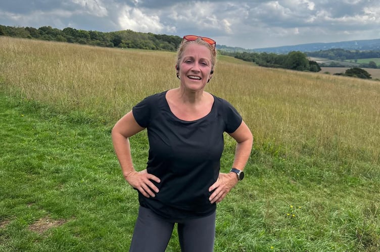 Hannah Jordan running the marathon.