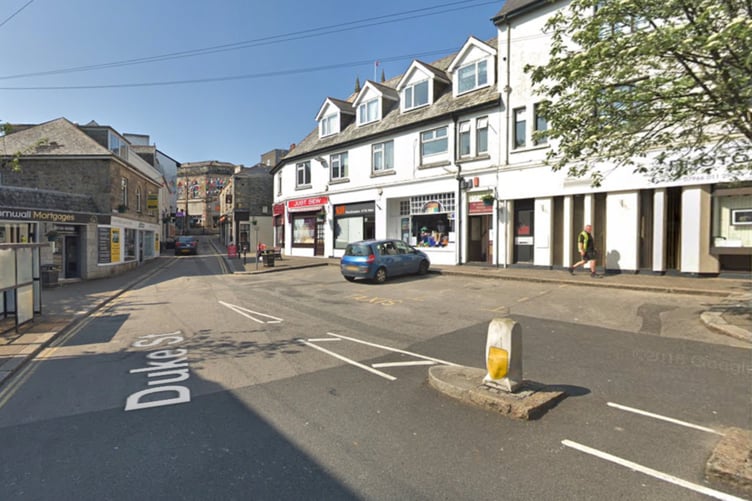 The public have been asked for their views on a revamp of Duke Street in St Austell. Picture: Google
