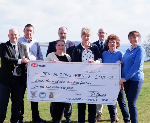 Golf club raises over £11,000 for bereaved children's charity