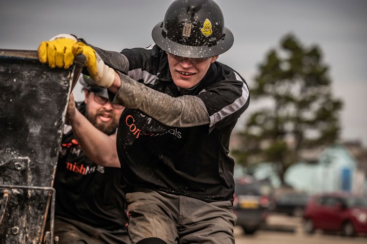 The KEM Team practising the mucking event for the International Mining Games 