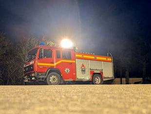 Firefighters tackle blaze in property
