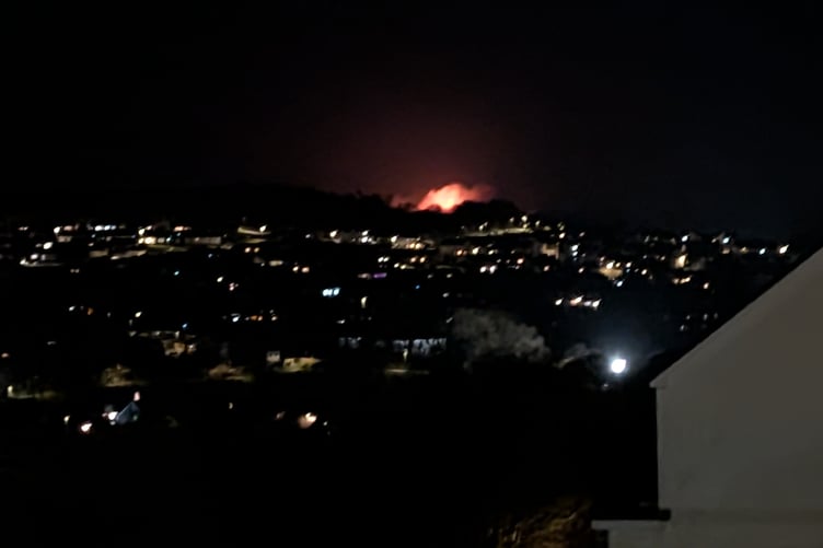 The fire can be seen as far away as Bodmin (Picture: Aaron Greenaway)