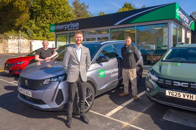Staff members Meg Thomas, Ollie Brown and Chris Dutton at the new branch in St Austell.