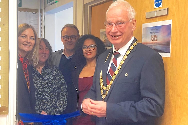 St Austell deputy mayor Colin Hamilton cut the ribbon to officially open the centre.