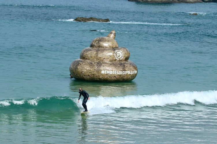 Protest at Trevaunance Cove, St Agnes