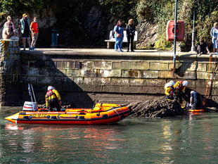 Doggy drama in Looe as local RNLI crew comes to the rescue