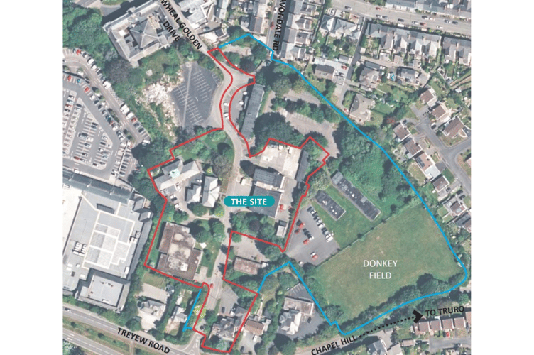 A map showing where the proposed development would be built (Pic: Treveth / GSA).