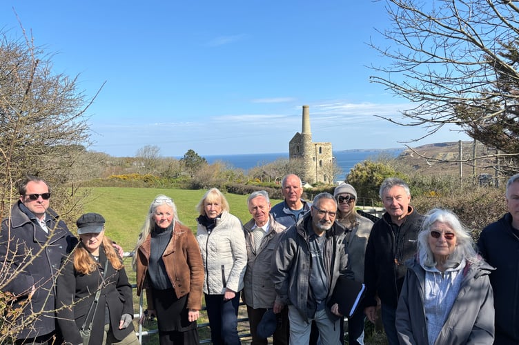 Concerned residents pictured in front of the Grade II listed Wheal Friendly engine house.