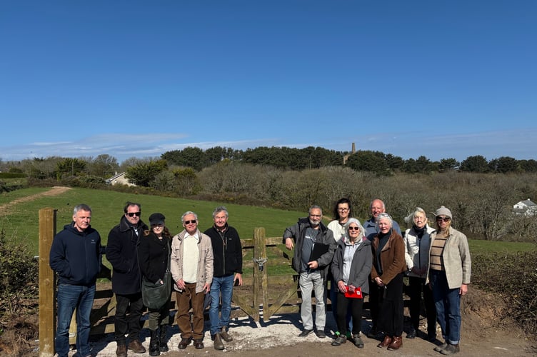 Some of the concerned St Agnes residents pictured in front of a field earmarked for housing.