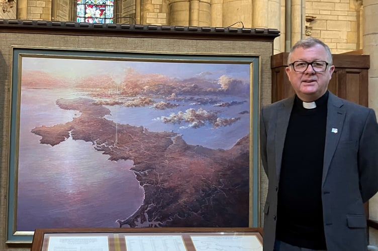 Simon Robinson, Dean of Truro Cathedral, with 'Cornubia'.