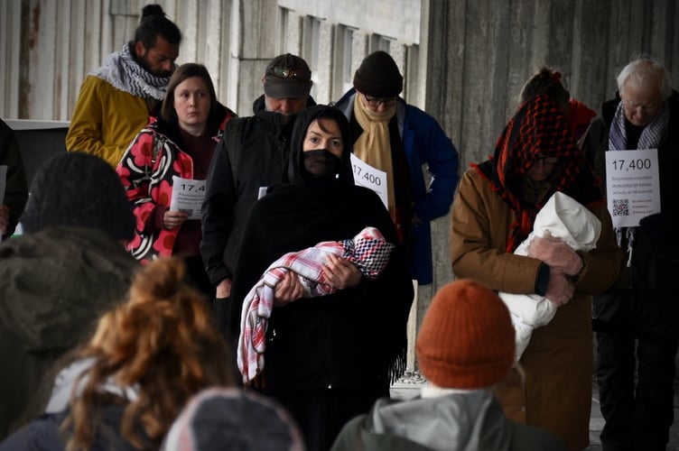 A vigil took place outside Cornwall Council\'s headquarters to remember children killed in Gaza.
