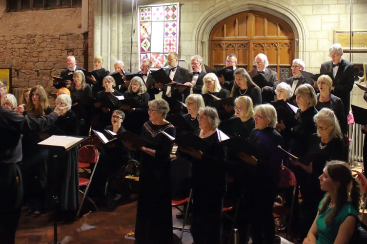 The East Cornwall Bach Choir performing at St Petroc's Church in Bodmin