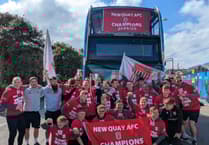 Hundreds line the streets for Newquay AFC open-top bus celebration tour