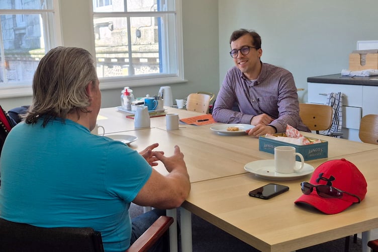 MP Noah Law met up with fathers in St Austell.