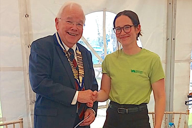 Chairman Gary Truscott with speaker Bethany Rudge.