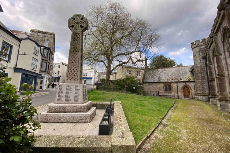 The piazza will be created next to the St Austell War Memorial. Picture: Andrew Townsend