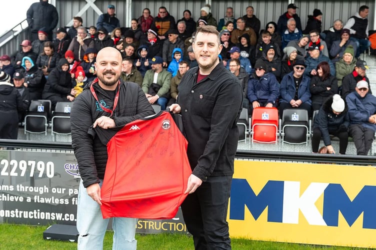 City’s commercial lead Rob Butland with Flo Cornwall’s Lee Denton