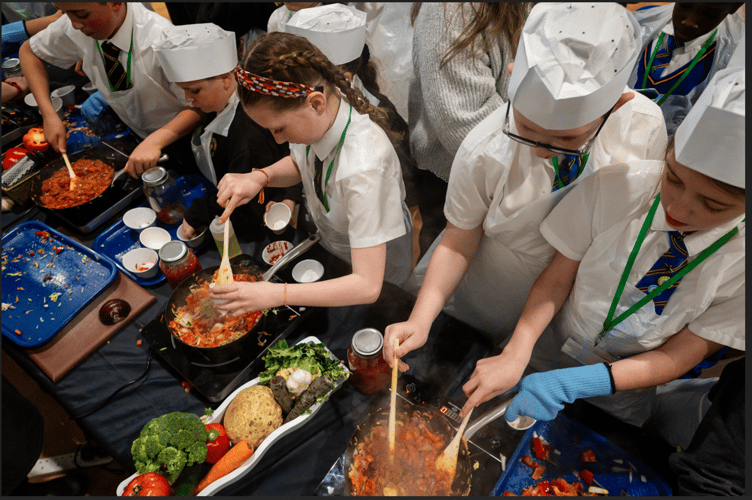 Local pupils champion sustainability in food waste event.