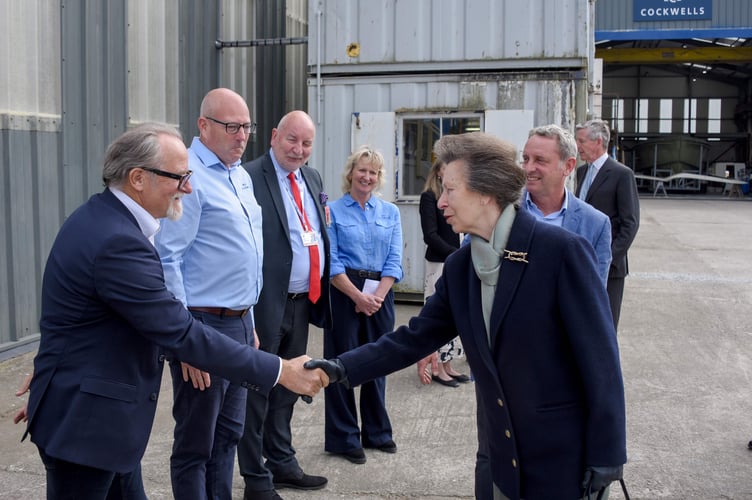 Stephen Hills, Commercial Director at Pendennis Shipyard, meets HRH The Princess Royal.