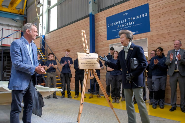 Dave Cockwell and HRH The Princess Royal after the official opening of the Cockwells Training Academy.