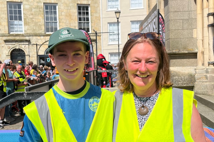 Truro City FC volunteers Hayden and Vikki Lean